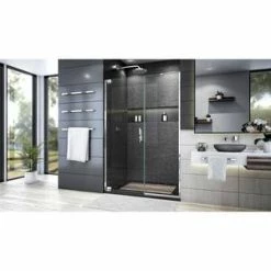 Cheap 🛒 DreamLine Elegance Plus 72 x 46-3/4 in. Frameless Pivot Shower Door in Polished Chrome ⌛ -DreamLine Sales Store Query 1053