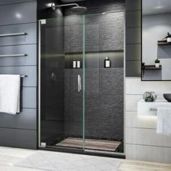 Best reviews of 😍 DreamLine Elegance Plus 72 x 46-3/4 in. Frameless Pivot Shower Door in Brushed Nickel 😉