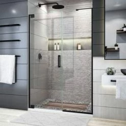 Buy 🥰 DreamLine Elegance Plus 72 x 46-3/4 in. Frameless Pivot Shower Door in Satin Black ⌛ -DreamLine Sales Store Query 1072