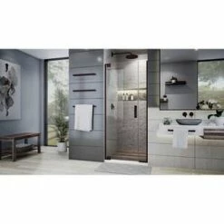 Promo 🤩 DreamLine Elegance Plus 72 x 34-3/4 in. Frameless Pivot Shower Door in Oil Rubbed Bronze ⌛ -DreamLine Sales Store Query 1098
