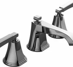 Budget 😍 Graff Finezza Uno Deck Mount Widespread Bathroom Sink Faucet with Double Lever Handle in Polished Nickel 😍