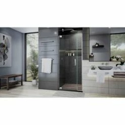Discount 😀 DreamLine Elegance Plus 72 x 30-3/4 in. Frameless Pivot Shower Door in Brushed Nickel 🥰 -DreamLine Sales Store Query 1118