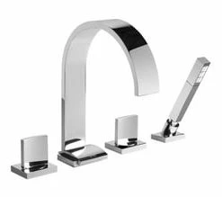 Best deal 💯 Graff Sade 7 gpm 4 Hole Roman Tub Set with Double Lever Handle in Polished Chrome ⭐