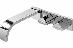 Deals 🔥 Graff Sade Wall Mount Widespread Bathroom Sink Faucet with Double Knob Handle in Satin Nickel 🔥