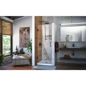 Top 10 ๐ DreamLine Unidoor 27 in. Frameless Hinged Shower Door with Clear Glass in Oil Rubbed Bronze โจ 7 Top 10 ๐ DreamLine Unidoor 27 in. Frameless Hinged Shower Door with Clear Glass in Oil Rubbed Bronze โจ - Image 5