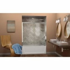 Hot Sale 🥰 DreamLine Visions 60 in. Frameless Sliding Tub and Shower Door with Clear Glass in Polished Chrome ✔️ -DreamLine Sales Store Query 1205