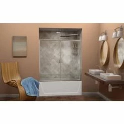 Discount 😀 DreamLine Visions 60 in. Frameless Sliding Tub and Shower Door with Clear Glass in Brushed Nickel ⌛ -DreamLine Sales Store Query 1211