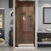 Brand new 🔥 DreamLine Elegance 30-3/4 in. Frameless Pivot Shower Door with Tempered Glass in Oil Rubbed Bronze 🥰 -DreamLine Sales Store Query 1239