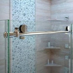 Hot Sale 🔥 DreamLine Enigma-X 76 x 34-1/2 in. Frameless Sliding Shower Door in Brushed Stainless Steel 🥰 -DreamLine Sales Store Query 1249