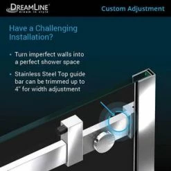 Hot Sale ❤️ DreamLine Enigma Air 60 in. Frameless Sliding Shower Door with Clear Tempered Glass in Brushed Stainless Steel ✨ -DreamLine Sales Store Query 1269
