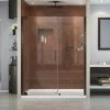 Discount 🎉 DreamLine Elegance 58-1/4 in. Frameless Pivot Shower Door with Tempered Glass in Oil Rubbed Bronze 🤩 -DreamLine Sales Store Query 1288