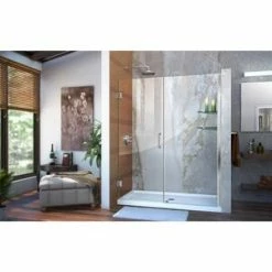 Top 10 😍 DreamLine Unidoor 59 in. Frameless Hinged Shower Door with Tempered Glass in Polished Chrome 😍 -DreamLine Sales Store Query 1346