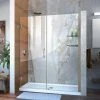 Wholesale 👍 DreamLine Unidoor 59 in. Frameless Hinged Shower Door with Tempered Glass in Brushed Nickel ⌛ -DreamLine Sales Store Query 1351