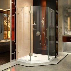 Buy ✔️ DreamLine Prism Lux 36-5/16 in. Frameless Hinged Shower Enclosure with Tempered Glass in Brushed Nickel 🧨