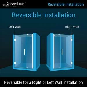 Best Pirce 👏 DreamLine Unidoor 48 x 72 in. Hinged Clear Glass Shower Door in Brushed Nickel 😉 7 Best Pirce 👏 DreamLine Unidoor 48 x 72 in. Hinged Clear Glass Shower Door in Brushed Nickel 😉 - Image 5