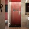 Flash Sale 🧨 DreamLine Unidoor Plus 34 in. Frameless Hinged Shower Door with Clear Tempered Glass in Polished Chrome 🥰 -DreamLine Sales Store Query 1472