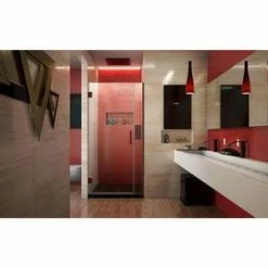 New 😉 DreamLine Unidoor Plus 34 in. Frameless Hinged Shower Door with Clear Tempered Glass in Oil Rubbed Bronze 🔔 -DreamLine Sales Store Query 1485