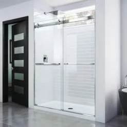 Cheap ❤️ DreamLine Essence 60 in. Frameless Bypass Shower Door with Clear Tempered Glass in Polished Chrome 🔥