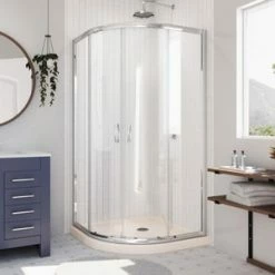New 🎉 DreamLine Prime 36-3/8 in. Frameless Sliding Shower Enclosure with Clear Glass in Polished Chrome 🎉