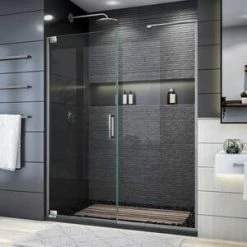 Brand new 🔥 DreamLine Elegance Plus 72 x 58-3/4 in. Frameless Pivot Shower Door in Brushed Nickel 👏 -DreamLine Sales Store Query 1589