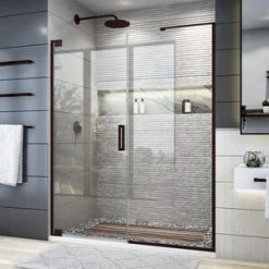 Cheap ✨ DreamLine Elegance Plus 72 x 58-3/4 in. Frameless Pivot Shower Door in Oil Rubbed Bronze 😍