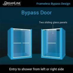 Hot Sale 💯 DreamLine Charisma 60 in. Frameless Sliding Shower Door with Clear Glass in Polished Chrome 🔔 -DreamLine Sales Store Query 16