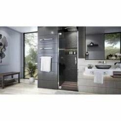 Coupon 🔔 DreamLine Elegance Plus 72 x 34-1/2 in. Frameless Pivot Shower Door in Polished Chrome 😍 -DreamLine Sales Store Query 1608