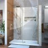 Buy ⌛ DreamLine Unidoor 59 in. Frameless Hinged Shower Door with Tempered Glass in Brushed Nickel 🎉 -DreamLine Sales Store Query 1660