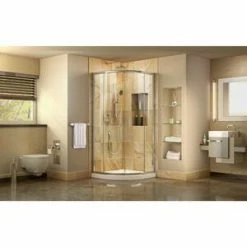 Promo ❤️ DreamLine Prime 34-3/8 in. Frameless Sliding Shower Enclosure with Clear Glass in Polished Chrome 😍 -DreamLine Sales Store Query 1698
