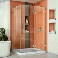 Buy ❤️ DreamLine Quatra Lux 46-5/16 in. Frameless Hinged Shower Enclosure with Tempered Glass in Polished Chrome 😉