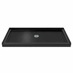 New ⌛ DreamLine SlimLine 60 x 30 in. Rectangle Single Threshold Shower Base with Center Drain in Black 🥰