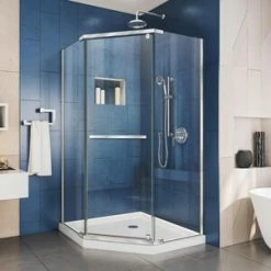 Cheap 🎉 DreamLine Prism 38 x 38 in. Frameless Pivot Shower Enclosure with Clear Glass in Polished Chrome 😉