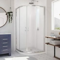 Best reviews of ⭐ DreamLine Prime 31-3/8 in. Frameless Sliding Shower Enclosure with Frosted Glass in Polished Chrome 🛒