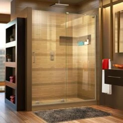 Hot Sale 💯 DreamLine Mirage-X 48 in. Frameless Sliding Shower Door with Right Wall Bracket in Brushed Nickel ✨