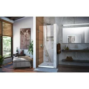 Buy โญ DreamLine Unidoor 29 in. Frameless Hinged Shower Door with Clear Glass in Brushed Nickel ๐ 7 Buy โญ DreamLine Unidoor 29 in. Frameless Hinged Shower Door with Clear Glass in Brushed Nickel ๐ - Image 5