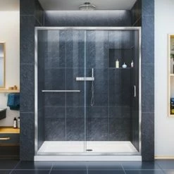 Budget 🤩 DreamLine Infinity-Z 60 in. Frameless Sliding Shower Door with Clear Glass in Polished Chrome 🧨