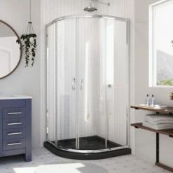 Coupon 🧨 DreamLine Prime 31-3/8 in. Frameless Sliding Shower Enclosure with Clear Glass in Polished Chrome 🌟