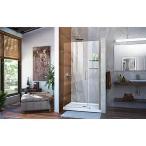 Budget ✨ DreamLine Unidoor 41 in. Frameless Hinged Shower Door with Tempered Glass in Brushed Nickel 😉 4 Budget ✨ DreamLine Unidoor 41 in. Frameless Hinged Shower Door with Tempered Glass in Brushed Nickel 😉 - Image 2