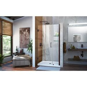 Cheapest 🥰 DreamLine Unidoor 41 in. Frameless Hinged Shower Door with Tempered Glass in Oil Rubbed Bronze 🛒 4 Cheapest 🥰 DreamLine Unidoor 41 in. Frameless Hinged Shower Door with Tempered Glass in Oil Rubbed Bronze 🛒 - Image 2