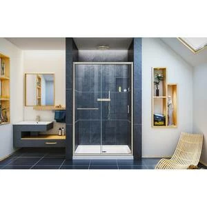 Discount ๐ DreamLine Infinity-Z 48 in. Frameless Sliding Shower Door with Clear Glass in Brushed Nickel ๐งจ 7 Discount ๐ DreamLine Infinity-Z 48 in. Frameless Sliding Shower Door with Clear Glass in Brushed Nickel ๐งจ - Image 5