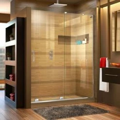Buy 🎉 DreamLine Mirage-X 60 in. Frameless Sliding Shower Door with Right Wall Bracket in Polished Chrome 😍