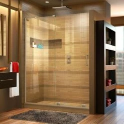 Flash Sale 🎁 DreamLine Mirage-X 60 in. Frameless Sliding Shower Door with Left Wall Bracket in Brushed Nickel 🌟
