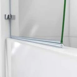 Best Sale 👏 DreamLine Aqua Uno 34 in. Frameless Hinged Tub and Shower Door with Clear Tempered Glass in Polished Chrome 🛒 -DreamLine Sales Store Query 448