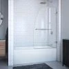 Deals ✔️ DreamLine Aqua Uno 34 in. Frameless Hinged Tub and Shower Door with Clear Tempered Glass in Brushed Nickel 😉 -DreamLine Sales Store Query 451