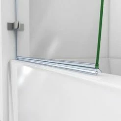 Deals ✔️ DreamLine Aqua Uno 34 in. Frameless Hinged Tub and Shower Door with Clear Tempered Glass in Brushed Nickel 😉 -DreamLine Sales Store Query 454
