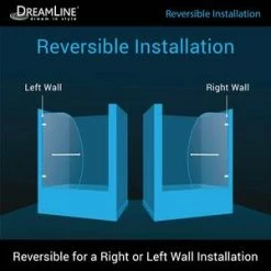 Deals ✔️ DreamLine Aqua Uno 34 in. Frameless Hinged Tub and Shower Door with Clear Tempered Glass in Brushed Nickel 😉 -DreamLine Sales Store Query 456