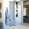 Outlet 🔥 DreamLine Linea 34 in. Frameless Shower Door with Clear Tempered Glass in Polished Chrome 🔔 -DreamLine Sales Store Query 481