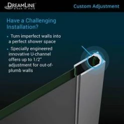 Outlet 🔥 DreamLine Linea 34 in. Frameless Shower Door with Clear Tempered Glass in Polished Chrome 🔔 -DreamLine Sales Store Query 486