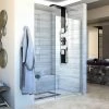 Hot Sale 😀 DreamLine Linea 34 in. Frameless Shower Door with Clear Tempered Glass in Brushed Nickel 🔔 -DreamLine Sales Store Query 487
