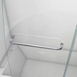 New 🎁 DreamLine Aqua 48 in. Frameless Hinged Tub and Shower Door with Clear Tempered Glass in Polished Chrome ❤️ -DreamLine Sales Store Query 506